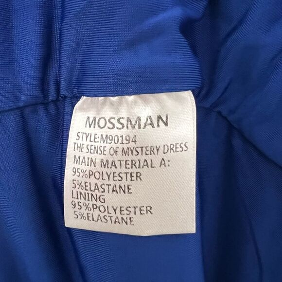 Mossman Cobalt Blue Sense Of Mystery Night Out Dress Long Sleeve Mini Size 10 - Picture 14 of 16